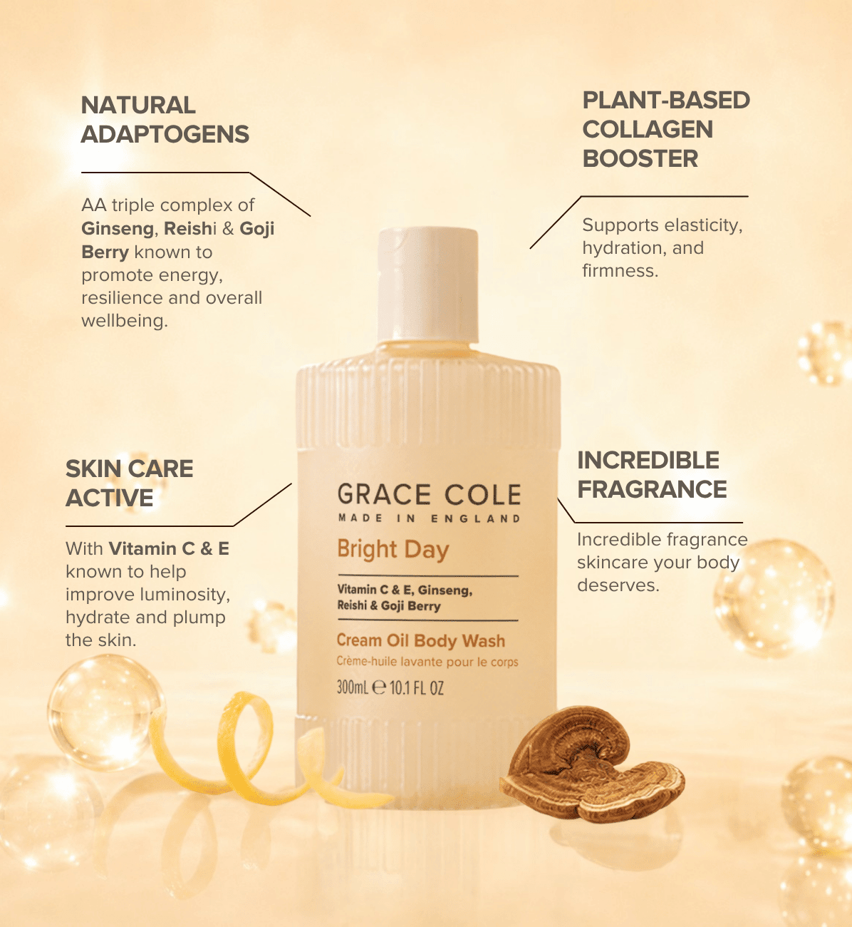 Grace ColeBright Day. Illuminate & Glow Cream Oil Body Wash