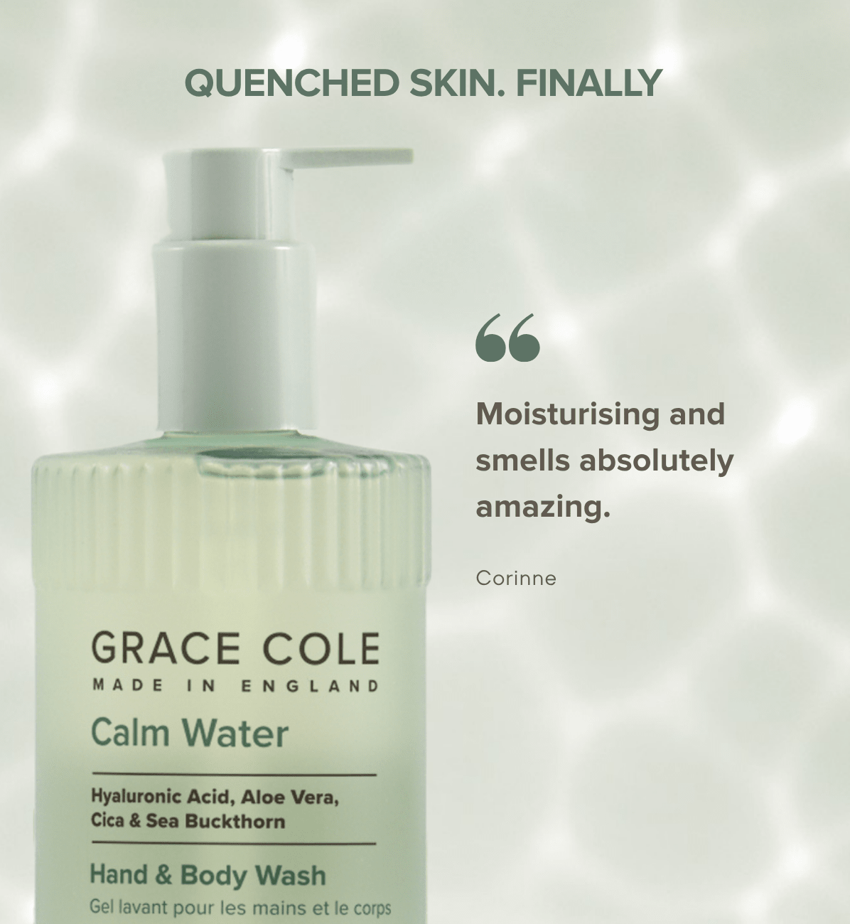 Grace ColeCalm Water. Hydrate & Replenish Hand & Body Wash