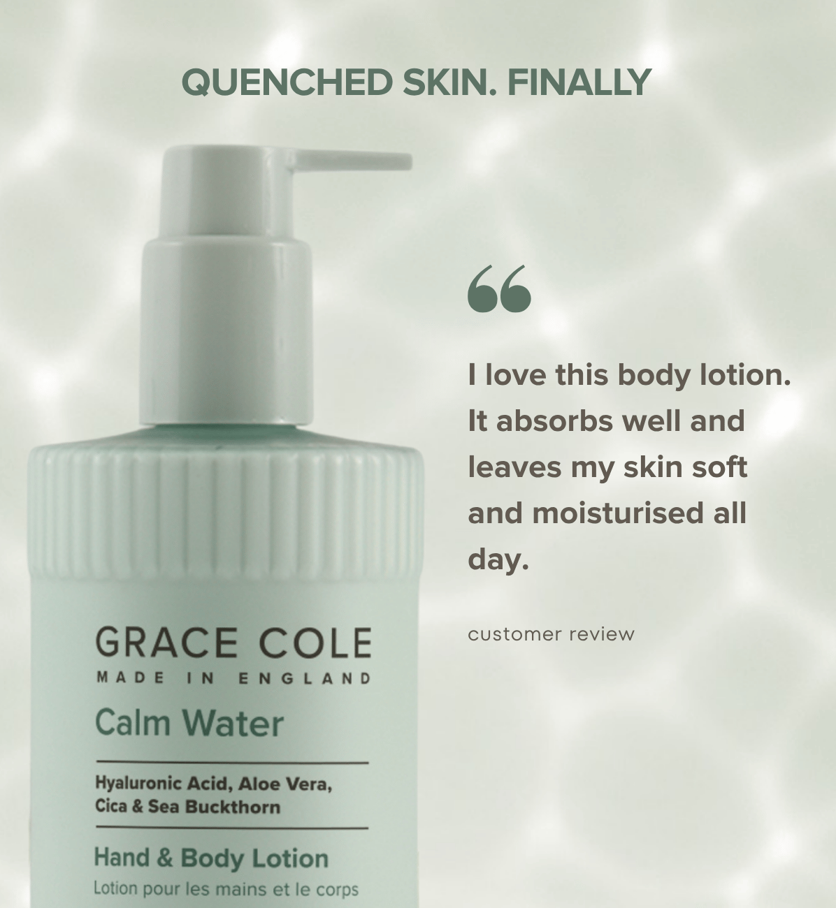 Calm Water. Hydrate & Replenish Hand & Body Lotion