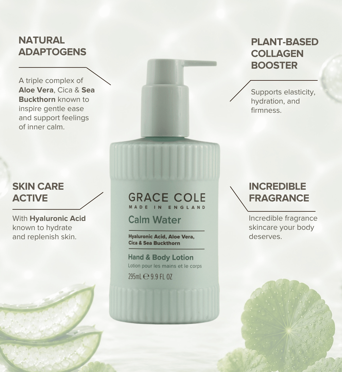 Grace ColeCalm Water. Hydrate & Replenish Hand & Body Lotion