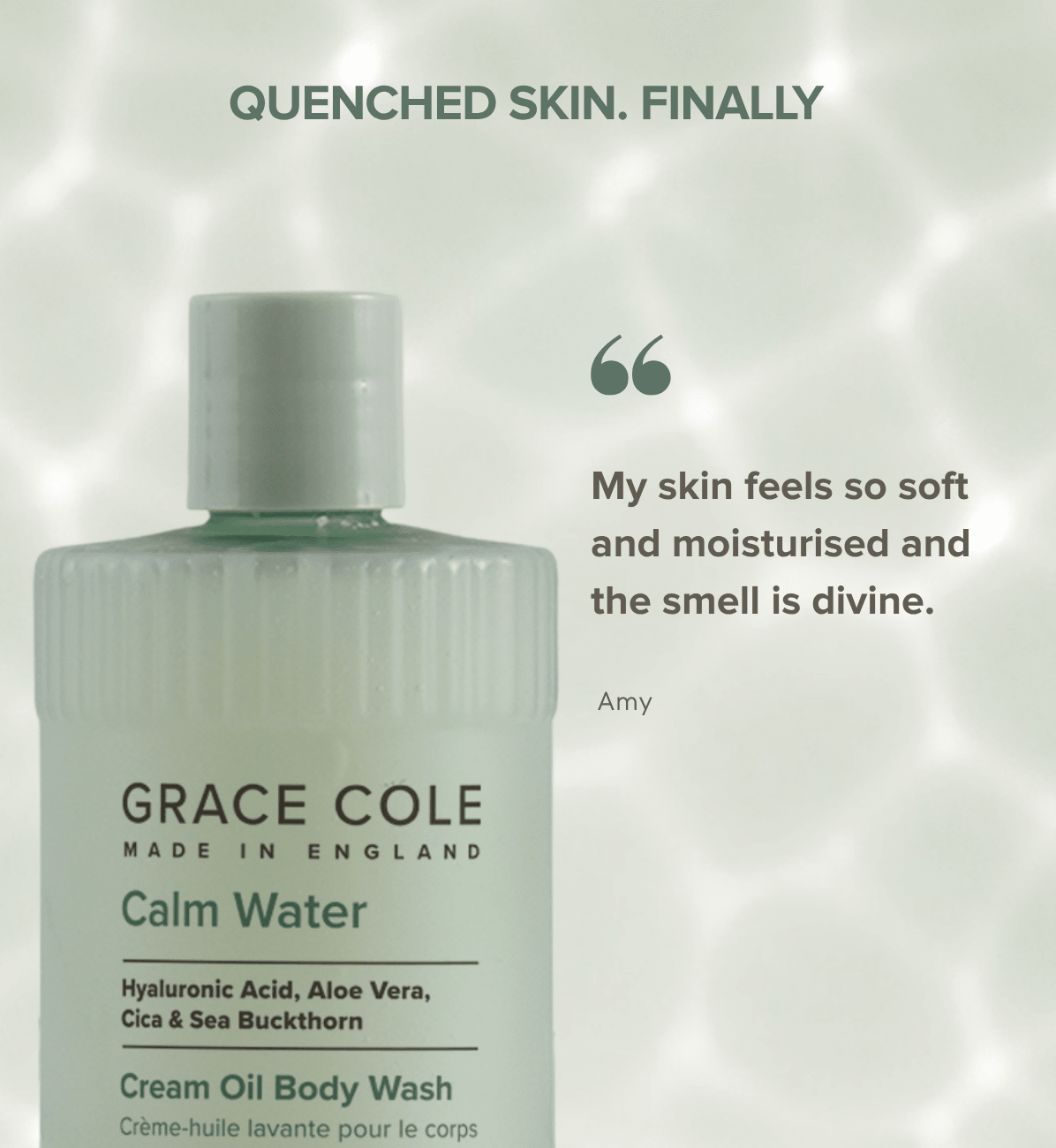 Grace ColeCalm Water. Hydrate & Replenish Cream Oil Body Wash