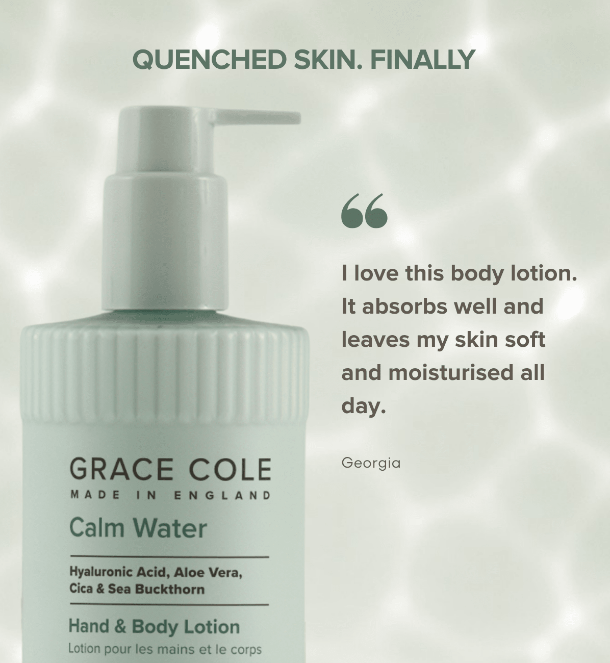 Grace ColeCalm Water. Hydrate & Replenish Hand & Body Lotion