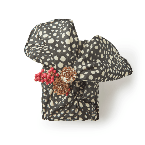 Grace Cole Luxury Furoshiki Wrap - Black and White Spot Luxury Gift Sets